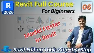 #06  Revit 2026 Tutorial for Beginners | Modify Tools Explained | Align, Offset, Mirror, Trim, Split