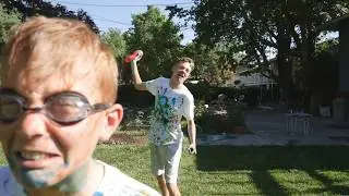 Tye Dye Squirt Gun Battle Challenge | Cru And Corbin