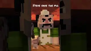 Steve save the pig in Minecraft #shorts #viral #shortsvideo #minecraft #ytshorts #trending
