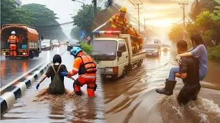 Mission Combating Urban Flooding Head-On With Acyivity Remove Trash And Debris From Culvert On Road