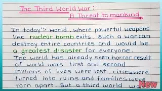 an article on Third World War- A thread to mankind / essay on third world war in english #board_exam
