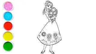 Beautiful Elsa frozen drawing for kids, Easy drawing for kids and toddlers | Let's draw together