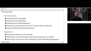 Einführung Projekte für Studierende an der Universität Göttingen und GWDG 2021
