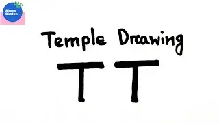 How to draw a Temple Easily from Letters T and T || How to draw God Shiva Temple step by step easy
