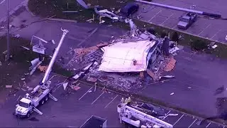 Aerial footage shows Michigan tornado damage