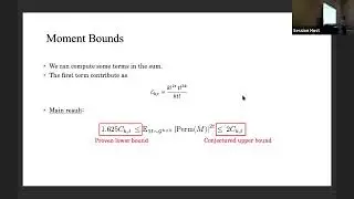 QIP 2022 | Permanent of Random Matrices from Representation Theory (Sepehr Nezami)