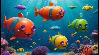 Six Little Toy Submarines Dive Dive Dive | Underwater Counting Song for Kids---