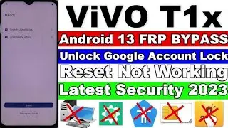 Vivo T1x | T1 Pro | V2143 | Frp Bypass/ Google Account Remove | New Trick Working Method | %100 👍✅