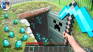 Minecraft in Real Life POV - SECRET CREEPER BASE  in Realistic Minecraft 創世神第一人稱真人版