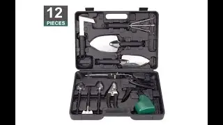 Lelekey Gardening Tools Set,12 Pieces Stainless Steel Garden Hand Tool  (Black)- Overview