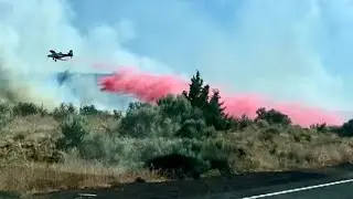 Exposed rim from flat tire sparks 50-acre brush fire near Burns