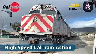 [4K60] High Speed CalTrain Action at S. Linden Ave. | CalTrain | San Francisco
