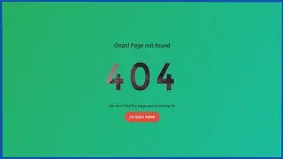 Create a 404 Error Page Using HTML & CSS