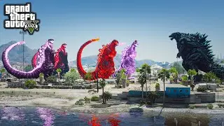 Team Shin Godzilla Vs Godzilla Earth Death Battle ( GTA V MODS)