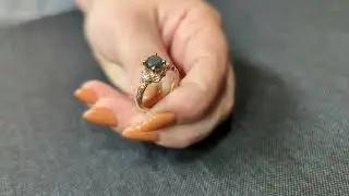 Leaves Engagement Ring, 14K Gold and Diamond ring, leaf ring, vintage, Alternative Engagement Ring