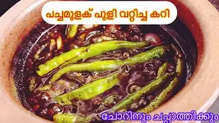 ഈ ഒരു കറി ഉണ്ടെങ്കിൽ ഊണിനു വേറെ കറി വേണോ ।pacha mulaku curry | മുളക് കറി .