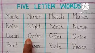Five letter words in English || 5 letter words for preschool learning|| @ArsaKani