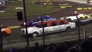 Unlimited Banger World Final engine start up plus rolling lap 11th October 2014