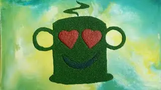 Tutorial how to make abstract painting & emoticon with acrylic & sand (mixed media) / demonstration