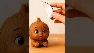 🐚 Coconut Baby &ndash; Cutest Tropical Vibes Ever! | Bapi's AI Adventures 🌴🥥#shorts #ai #cute #asmr #baby
