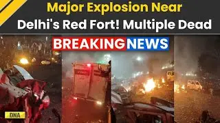  BreakingNews:Massive Explosion Near Delhi'sRed Fort Car Catches Fire Outside LalQila MetroStation 🔥