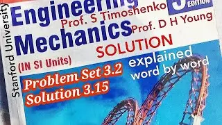 Solution 3.15: Engineering Mechanics TMH, Prof Timoshenko, Prof Young Stanford University, USA
