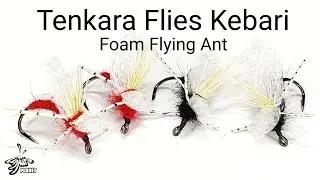 Montaje de moscas: Hormiga voladora de espuma con cuerpo rojo y negro. Foam Flying Ant.