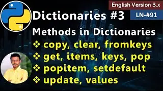 Copy Clear Fromkeys GetItems Keys PopItem SetDefault Update Values on Dictionaries in Python #shorts