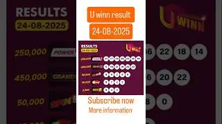 U WINN Result Today | U WINN Result 24-08-2025 | U WINN Daily Result Update
