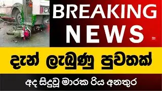 දැන් ලැබුණු පුවතක් | අද සිදුවූ මාරක රිය අනතුර | Road Accident | BREAKING NEWS | Sinhala News