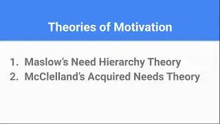 #Maslow's Need Hierarchy Theory #McClelland Acquired Needs Theory(part2)