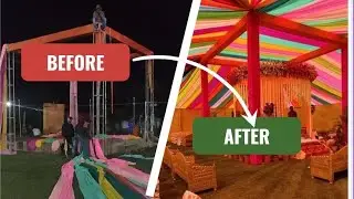 Wedding Multicolored Rainbow setup|| How to create Rainbow ceiling Mandap || Wedding || Shorts