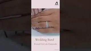 Round Cut Lab Grown Diamond Wedding Band #weddingband #adamantjewels