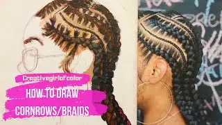 How to draw cornrows/braids for beginners|| Hair tutorial ✨