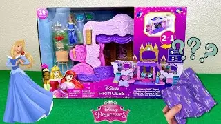 Unboxing Disney Princess Carriage to Castle transforming Playset with Princess Aurora