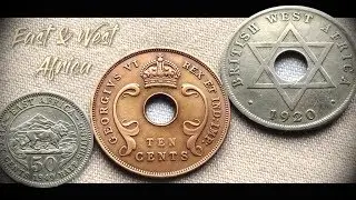 Coin collection | East Africa & West Africa | 3 Coins ( Cents / Shilling ) from 1920