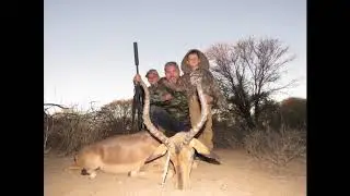 Eugene se eerste rooibok jag. Eugene on his first impala hunt. Great shooting great shot placement.