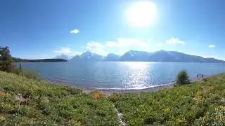 Loon Sighting and Glaciers at Jackson Lake in Grand Tetons in 360 VR