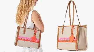 Kate Spade bags.  Market stripe logo medium tote.