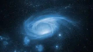 Screensaver Ambient Blue Galaxy in Deep Space - Looped Animation Background