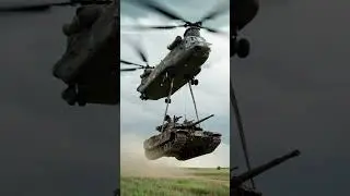 When a Helicopter Lifts a Tank: Chinook in Action! #short #viralvideo #military #aircraft