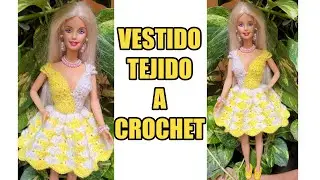 VESTIDO DE FIESTA PARA MUÑECA BARBIE TEJIDO A CROCHET (PASO A PASO)