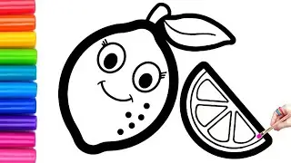 Lemon Fruit Drawing,Painting and Coloring for Kids & Toddlers|How to Draw Lemon Fruit