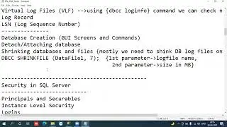 SQL Server DBA Training Videos SQLDBA ClassDay12