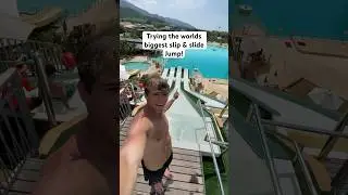 I Went On The Worlds Biggest Slip & Slide Jump!🤩 #shorts