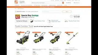 Home Depot Deals of Day Ryobi Outdoor Power Equipment