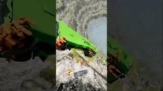 Bus vs Giant Lava pit -BeamNG.drive#beamng #shorts #beamngdrive #automobile #viral #usa #brasil