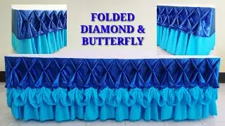 LARGE DIAMOND w/ BUTTERFLY Design | Folded | Table skirting