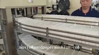 Automatic napkin paper Long folding serviette tissue embossing machine