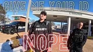 COPS DEMAND ID BUT GET SHUTDOWN FAST BY MAN RECORDING!!!